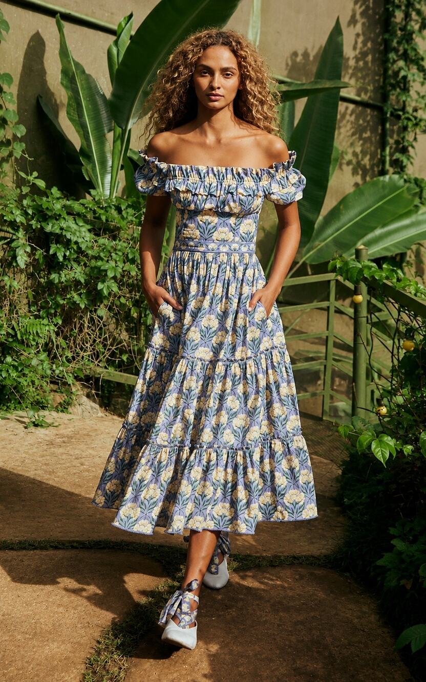 Agua by Agua Bendita Banana Semilla OtoÅo Medium Midi Dress NWT